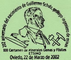 Matasellos homenaje a Guillermo Schulz, Oviedo, Grucomi 2002