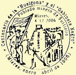 Matasellos del Centenario de La Huelgona, Bustiello, Grucomi 2006