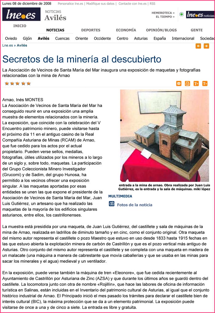 Exposicion Santa Barbara y V Encuentro de Patrimonio Minero en Arnao