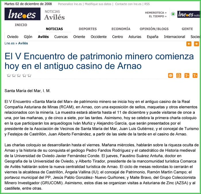 Exposicion Santa Barbara y V Encuentro de Patrimonio Minero en Arnao