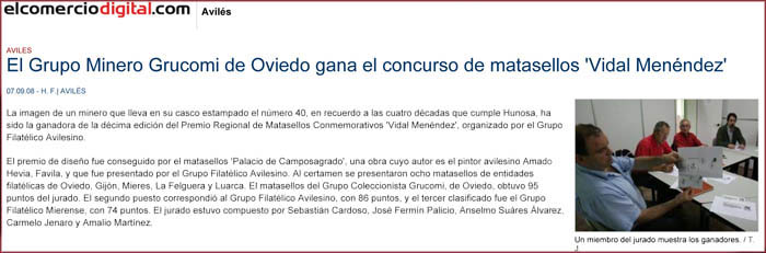 Grucomi gana el X Premio Vidal Menendez de matasellos