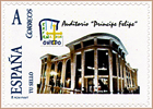 Imagen del sello personalizado del Auditorio Pr�ncipe Felipe de Oviedo, emitido durante la EXFILNA 2008