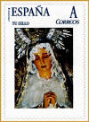 Imagen del sello personalizado de la Cofrad�a de Nuestra Se�ora de la Soledad emitido en Semana Santa en Avil�s