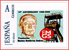 Imagen del sello personalizado emitido por el d�cimo  Aniversario de la Fundaci�n Marino Guti�rrez