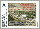 Sello personalizado del Pueblo Ejemplar de Ibias en 1999