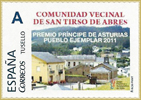 Sello personalizado del Pueblo Ejemplar de San Tirso de Abres en 2011