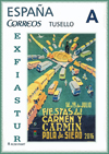 Sello personalizado de EXFIASTUR 2016 con el cartel de las Fiestas del Carm�n de Pola de Siero