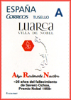 Sello personalizado en Luarca, del Grupo Filat�lico "R�o Negro", dedicado al 25 aniversario del fallecimiento de Severo Ochoa