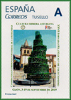 Sello personalizado de las XXVII Jornadas filat�licas del Grupo Filat�lico y Numism�tico de Gij�n con el apoyo a la Cultura Sidrera como Patrimonio Inmaterial de la Humanidad de motivo.