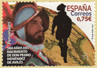 Sello dedicado por el Correo Espa�ol al V Centenario de Pedro Men�ndez de Avil�s