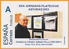 Sello personalizado de las XXIX Jornadas filat�licas, homenaje a Daniel Villa. Gij�n