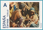 Sello personalizado dedicado a la XXVI Exposici�n de Belenes. Grupo Filat�lico Avilesino.