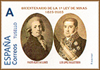 Sello personalizado del bicentenario de la Ley de Minas de 1825. GRUCOMI, Oviedo