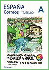 Sello personalizado del del Mundial del Bateo Oro de Navelgas, Tineo. Grupo Filat�lico R�o Negro de Luarca.