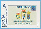 Sello personalizado del Centenario del Real Oviedo. Grupo Filat�lico del Centro Asturiano, 2026