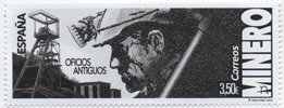 Sello dedicado al Minero de la Serie Oficios Antiguos