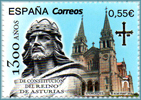 Sello dedicado a los 1300 a�os del Reino de Asturias