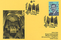 Tarjeta del Matasellos del 25 aniversario del �rgano de la bas�lica de Covadonga