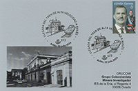 Tarjeta del matasellos dedicado a la llegada del AVE a Avil�s. Grupo Filat�lico Avilesino.