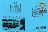 Tarjeta del matasellos dedicado al antiguo Caf� Col�n en EXFIAVILES. Avil�s