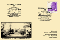 Tarjeta del Matasellos del 60 Aniversario del Grupo Filatélico de Avilés con el Monumento de los Canapés