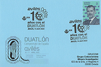 Tarjeta del matasellos del Campeonato de Duatl�n. Avil�s