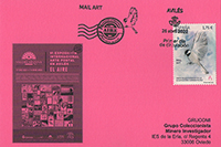 Tarjeta de matasellos PDC del sello dedicado al Arte Postal por Correos en Avil�s