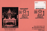 Tarjeta del Matasellos en el Centro Asturiano de Oviedo del Centenario de la Coronaci�n de la Virgen de Covadonga