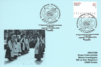 Tarjeta del Matasellos de la primera exposici�n de la ACOAS y del festival folcl�rico de A.F. Cu�lebre