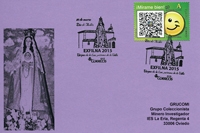 Tarjeta del Matasellos de la EXFILNA de Avil�s dedicado a la Virgen de la Luz