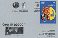 Tarjeta del Matasellos PDC del sello de Oviedo, capital espa�ola de la Gastronom�a.