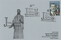 Tarjeta del matasellos dedicado a la Vida y Obra de Jovellanos. Grupo Filat�lico El Texu, Gij�n