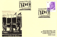 Tarjeta del Matasellos "Homenaje al folclore astur" en La Corredoria