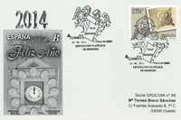 Tarjeta del matasellos de Navidad de Pola de Siero