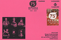 Tarjeta del matasellos de PDC del sello dedicado a los 75 a�os de Temporada de �pera en Oviedo