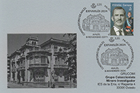 Tarjeta del matasellos dedicado al Palacio Balsera, Conservatorio de M�sica. Grupo Filat�lico Avilesino.
