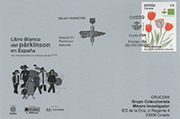 Tarjeta del matasellos PDC del sello del 25 aniversario de la Asociaci�n Parkinson Asturias.