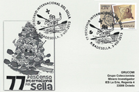 Tarjeta del Matasellos del 77 Descenso Internacional del Sella, Piraguas 2013
