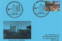 Tarjeta del matasellos de GRUCOMI dedicado al Descenso del Sella,  Piraguas 2023. Ribadesella, 4 de agosto