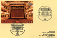 Tarjeta del Matasellos de presentaci�n de la Hoja Bloque del Teatro Campoamor