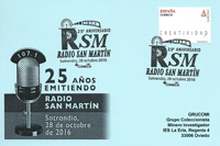 Tarjeta del Matasellos del 25 Aniversario de Radio San Mart�n, Sotrondio