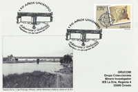 Tarjeta del Matasellos del 150 Aniversario del Puente del Pr�ncipe Alfonso o de Porto en Vegadeo