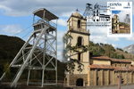 Tarjeta con el sello personalizado y el matasellos de la XIV Exposici�n de Santa B�rbara en Teverga