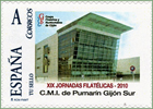 Sello personalizado emitido con motivo de las XIX Jornadas filatelicas de Gij�n en el centro Gij�n Sur de Pumarin