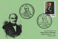 Tarjeta del Matasellos Primer Día de Circulación del sello dedicado a Alejandro Mon
