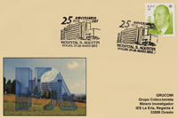 Tarjeta del Matasellos del 25 Aniversario de la inauguración del Hospital San Agustín en Avilés