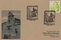 Tarjeta del Matasellos del 50 Aniversario del Grupo Filatélico Avilesino: Avilés, Villa Milenaria. Iglesia de San Francisco