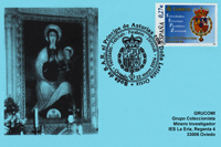 Tarjeta con el Matasellos "Primer Día" de Circulación del Sello del enlace real de los Príncipes de Asturias