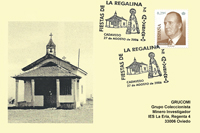 Tarjeta del Matasellos del 75 aniversario de las Fiestas de la Regalina en Cadavedo (Valdés)
