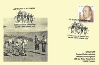 Tarjeta del Matasellos de la XXVII Semana del Folclore Astur organizada por el Grupo folclórico El Ventolín de Pola de Siero